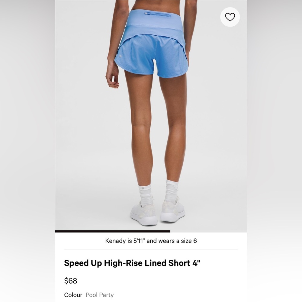Speed up high rise lululemon shorts 4” blue size 6
